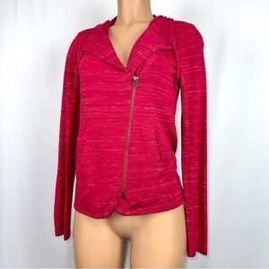 Lucky Lotus Women’s sz XS Pink Full Side Zip Hoodie Soft Rayon Blend Active Yoga
